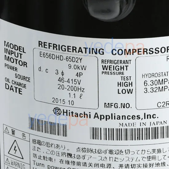 Hitachi E656DHD-65D2Y DC İnverter Scroll Kompresör