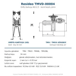 Resideo (Honeywell) TMVD-00004 Orifis Kartuşu NO:2,5 – TMV/TMVX Genleşme Valfi, R404A 4,1 kW