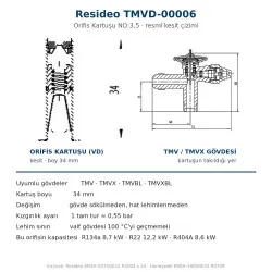 Resideo (Honeywell) TMVD-00006 Orifis Kartuşu NO:3,5 – TMV/TMVX Genleşme Valfi, R404A 8,6 kW