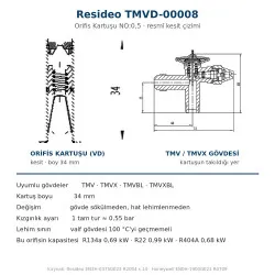 Resideo (Honeywell) TMVD-00008 Orifis Kartuşu NO:0,5 – TMV/TMVX Genleşme Valfi, R404A 0,68 kW