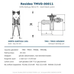 Resideo (Honeywell) TMVD-00011 Orifis Kartuşu NO:4,75 – TMV/TMVX Genleşme Valfi, R404A 15,8 kW