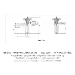 Resideo (Honeywell) TMVX-00101 Termostatik Ekspansiyon Valfi – R22 / R407C, Dış Dengeli, Değiştirilebilir Orifis