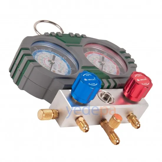 HONGSEN HS-S60-104 Manifold Saat Takımı – R410A, R407C, R404A, R134A Uyumlu