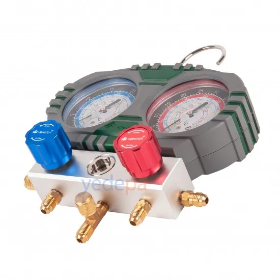 HONGSEN HS-S60-104 Manifold Saat Takımı – R410A, R407C, R404A, R134A Uyumlu