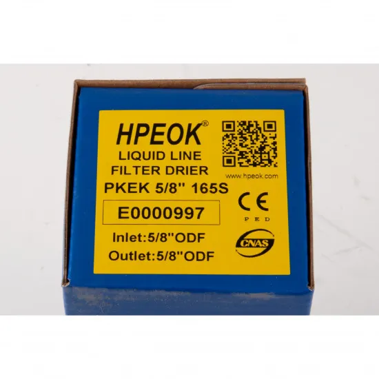 Hpeok PKEK-165S Likit Hattı Kurutucu Filtre Drayer | 5/8 inç ODF Kaynaklı, Taş Tip | R134a, R22, R407C, R404A, R507, R502 Uyumlu