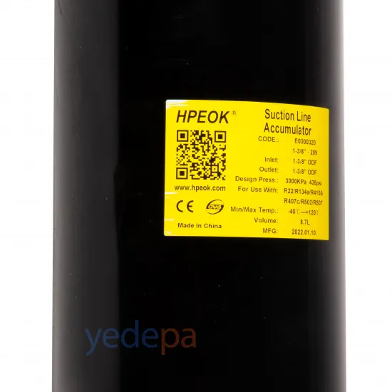 HPEOK PKQ-209 1 3/8" Likid Tutucu Emiş Hattı Akümülatörü