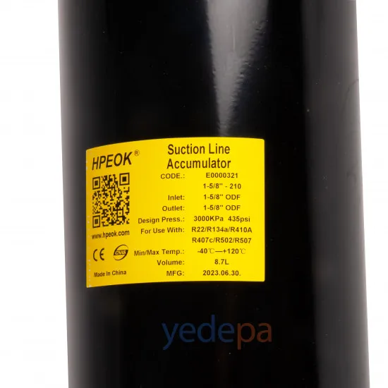 HPEOK PKQ-210 1 5/8" Likid Tutucu Emiş Hattı Akümülatörü