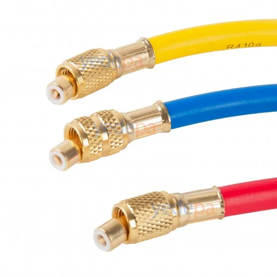 HVAC Şarj Hortumu Seti Kısa - R134A R410A R22 R12 - 800 PSI, Vanalı