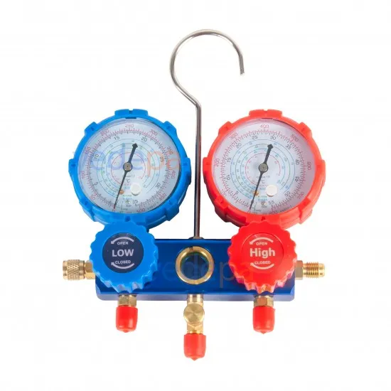 İki Valfli Manifold Manometre Saat Ø60 Hortumlu Set