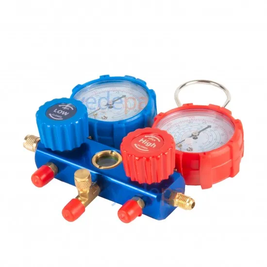 İki Valfli Manifold Manometre Saat Ø60 Hortumlu Set