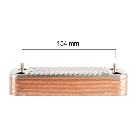 ITM Plakalı Eşanjör 14 Plaka Dalgalı Tip 154 mm (PHE117) | Eca / Nova / Bosch / Alarko / Viessmann Kombi