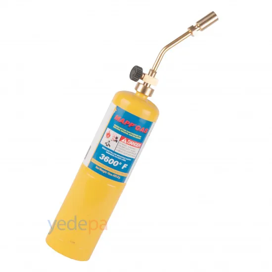 JH-801 Tek Namlulu El Tipi Propan - MAPP Gaz Torç Hamlaç Elcek (Şaloma) ve MAPP Gaz Dolu Kartuşu