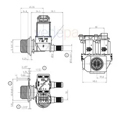 Kartlı Çamaşır Makinası İkili Su Giriş Ventil 180° 428210 - Bosch Maxx Uyumlu