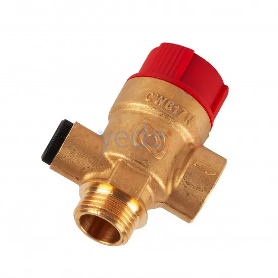 Kombi 3 Bar Emniyet Ventili (Novasfer – Manometre Bağlantılı 1/2 Erkek) | Buderus Delta – Ariston Microtec TX Uyumlu