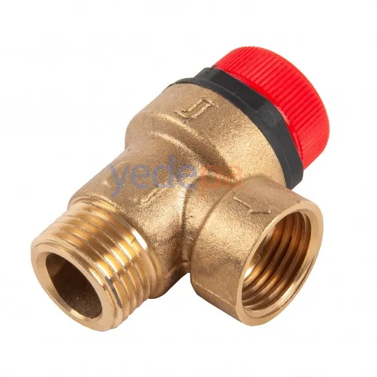 Kombi Emniyet Ventili 3 Bar 1/2" Erkek - 1/2" Dişi Rakorlu