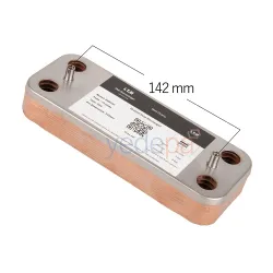 Kombi Plakalı Eşanjör - 142 mm Vida Aralığı, 12 Plakalı - Ariston Egis-II, Clas, Genus Evo, Cares, Alteas Uyumlu