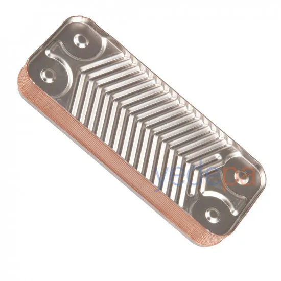 Kombi Plakalı Eşanjör - 142 mm Vida Aralığı, 12 Plakalı - Ariston Egis-II, Clas, Genus Evo, Cares, Alteas Uyumlu