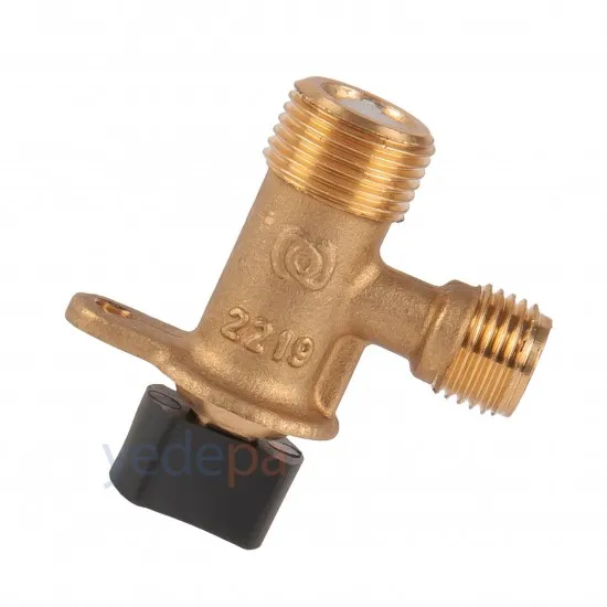 Kombi Su Doldurma Musluğu - Ferroli Blue Helix Uyumlu - 3/8 x 1/4 Vidalı, Siyah Başlıklı