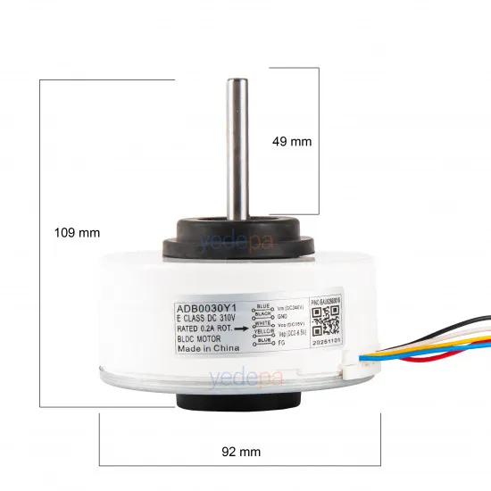 LG Arçelik Klima BLDC Fan Motoru DC 310V 0.2A (ADB0030Y1 - EAU62883010)