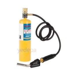 Mapp - Propan Gaz Hortumlu Jaglı Torç Hamlaç Elcek (Şaloma) ve Mapp Gas Dolu Kartuşu