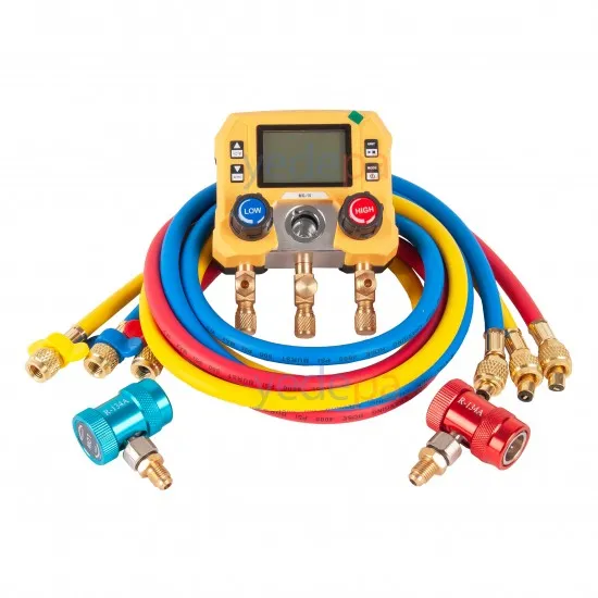 MG-10 Yüksek Hassasiyetli Dijital Manifold Saat Seti - 88 Soğutucu Gaz (R410A, R32, R134a, R22 vb.) Uyumlu, Vakum ve Kaçak Test Fonksiyonlu