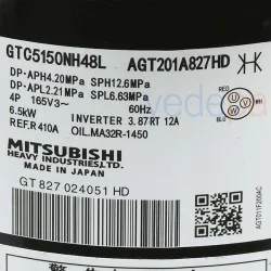 Mitsubishi İnverter Scroll Kompresör GTC5150NH48L - AGT201A827HD