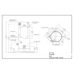 Panasonic 5CF227SA04 Scroll Kompresör – 20 HP / 215.000 BTU (63,1 kW), R410A, 380V Trifaze