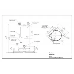 Panasonic 5CF277SA04 Scroll Kompresör – 25 HP / 253.000 BTU (74,1 kW), R410A, 380V Trifaze