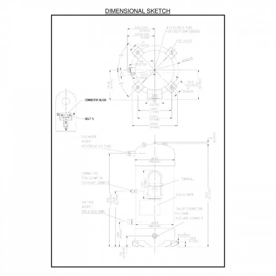 Panasonic C-SCP360H38B Vanasız Scroll Kompresör – 10 HP / 101.700 BTU, R410A