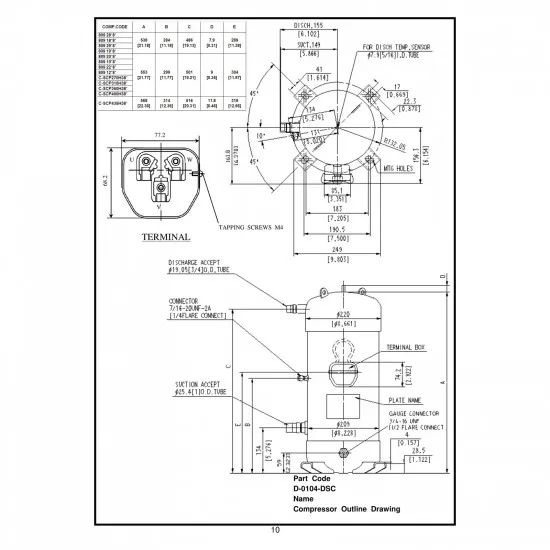 Panasonic C-SCP435H38B Vanasız Scroll Kompresör – 13 HP / 126.900 BTU, R410A