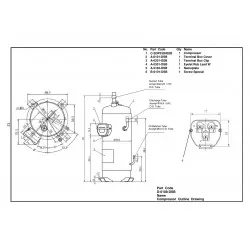 Panasonic C-SDP330H02B DC İnverter Scroll Kompresör – 6,2 HP / 75.000 BTU, R410A, 380V Trifaze