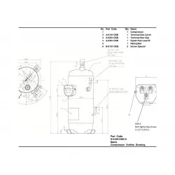 Panasonic C-SDVN453H0D DC İnverter Scroll Kompresör – 6,2 HP / 76.000 BTU, R410A, Geniş Devir Aralıklı