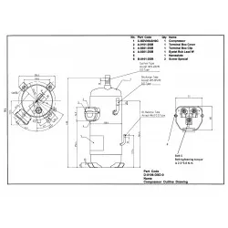 Panasonic C-SDVN543H0C DC İnverter Scroll Kompresör – 7,5 HP / 91.000 BTU, R410A, Geniş Devir Aralıklı