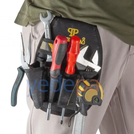 Perfect-Bag B001 Kemere Takılan Bel Alet Çantası – Su Geçirmez PVC Kaplı, 25x18 cm