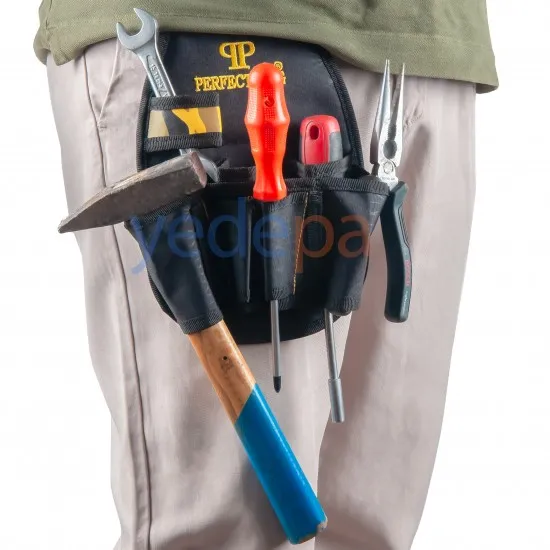 Perfect-Bag B001 Kemere Takılan Bel Alet Çantası – Su Geçirmez PVC Kaplı, 25x18 cm
