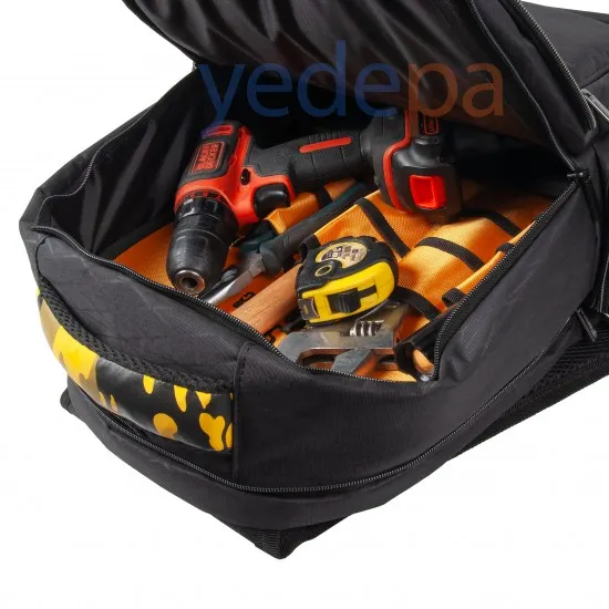 Perfect-Bag S001 Sırt Alet Çantası – Su Geçirmez PVC Kaplı, 17 Cepli, Laptop veya Tablet Bölmeli