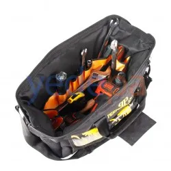 Perfect-Bag T001 17,5 İnç Kumaş El Alet Çantası – 44x22x29 cm, Su Geçirmez PVC Kaplı, 24 Bölmeli