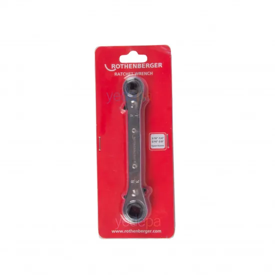 Rothenberger 1099931 Ratchet Wrench 1/4 - 3/16 - 3/8 - 5/16 inch – AC and Refrigeration Service Valve Wrench