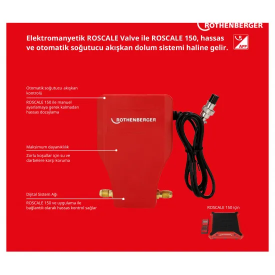 Rothenberger ROSCALE Valve Otomatik Gaz Şarj (Dolum) Solenoid Vanası – ROSCALE 150 Terazi İçin (1000005505)