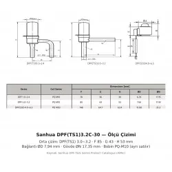 Sanhua DPF(TS1)3.2C-30 Elektronik Genleşme Vanası (EEV) – Kv 0,43 · 500 Adım · R32 ve R290 Uyumlu
