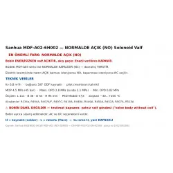 Sanhua MDF-A02-6H002 Solenoid Valf – NORMALDE AÇIK (NO), 3/8" Kaynaklı, Kv 0,8 m³/h (Bobin Hariç)