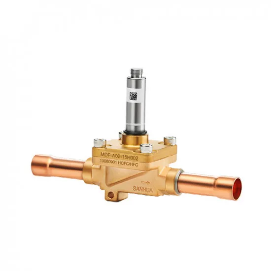 Sanhua MDF-A02-6H002 Solenoid Valf – NORMALDE AÇIK (NO), 3/8" Kaynaklı, Kv 0,8 m³/h (Bobin Hariç)