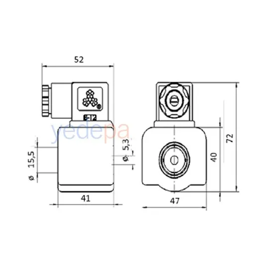 MQ-A0322G-000001 Sanhua Elektronik Solenoid Valf Bobini - 220-240V, 12W, IP67 Koruma, 54 mm Bağlantı Ölçüsü