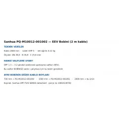 Sanhua PQ-M10012-001002 Elektronik Genleşme Vanası Bobini – 2 m Kablolu, XHP-5 Soket
