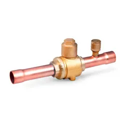 Sanhua SBV03-319T Küresel Vana Servis Portlu – 3/8" ODF Lehim, Kv 5,5, 49 bar