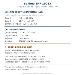 Sanhua SHF-19013 4 Yollu Çevirme (Reversing) Vanası – 3/8", 9,1-15,1 kW, Bobinsiz