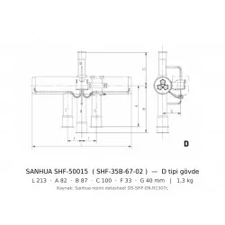 Sanhua SHF-50015 4 Yollu Çevirme (Reversing) Vanası | ~39 kW R410A | 3/4" + 7/8" ODF | Bobin Ayrı