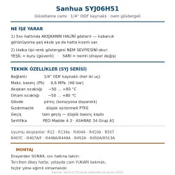 Sanhua SYJ06H51 Gözetleme Camı – 1/4" ODF Kaynaklı, Nem Göstergeli, 46 bar