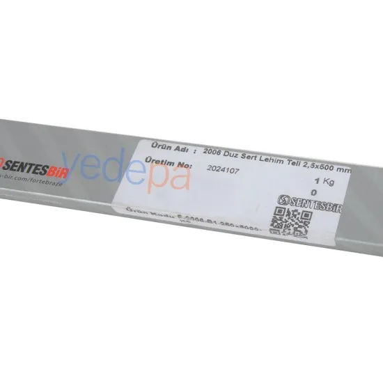 Sentesbir 2006 Düz Sert Lehim Teli 2.5x500 mm - Bakır-Fosfor Alaşımlı, 1 KG