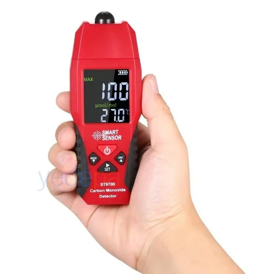 Smart Sensor ST9700 Taşınabilir Karbonmonoksit Dedektörü – 0-1000PPM CO Ölçüm, Sesli ve Görsel Alarm, Sıcaklık Göstergeli